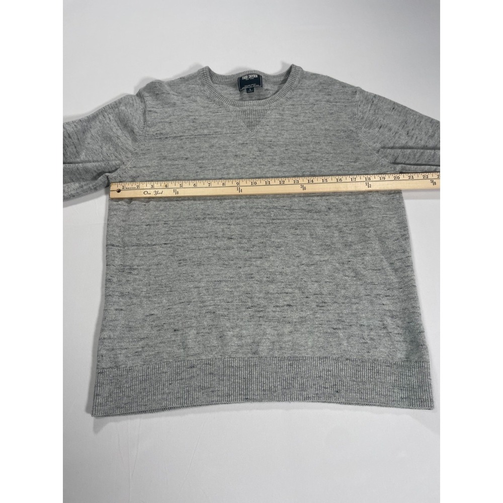 Todd Snyder Men's Large‎ Gray Henley Cotton Cashmere Crewneck Sweater - Picture 7 of 8